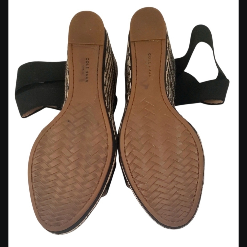 Cole Haan Women's Cloudfeel Black Espadrille Wedge Sandals, Size 10B - Picture 5 of 5